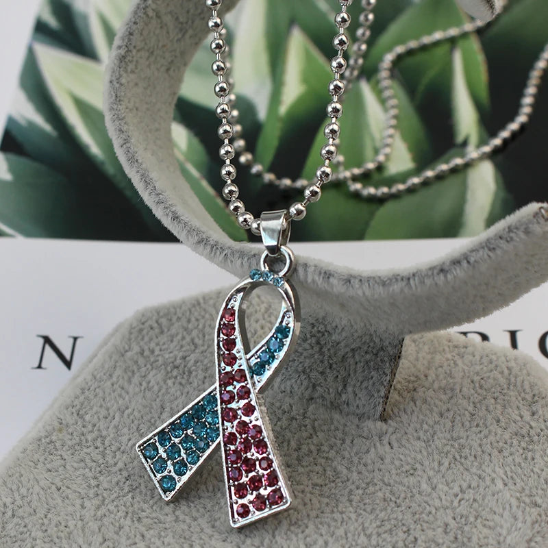 Breast Cancer Awareness Pink Ribbon Necklaces Pendant Jewelry support for all those suffering breast cancer