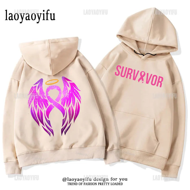 Breast Cancer Awareness Motivational Fighter Graphic Pullover BREAST CANCER AWARENESS Pink Ribbon Tree Woman Hoodies