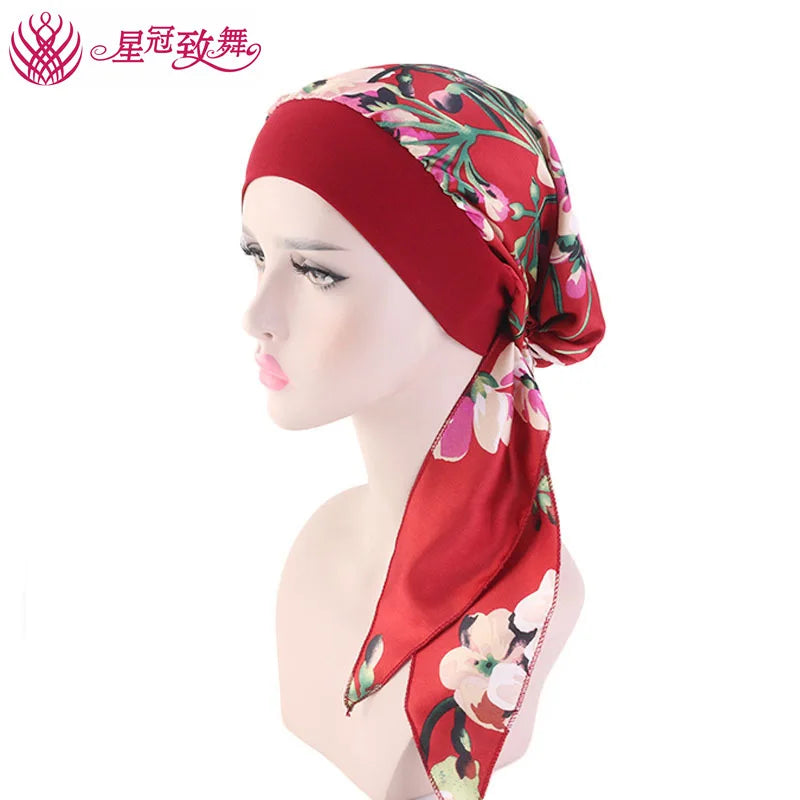 Elastic Wide-Band Boho Print Head Scarf, Sleep Cap & Hair Wrap for Women