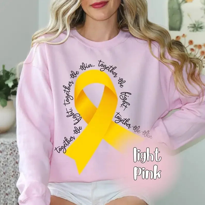 Childhood Cancer Sweatshirt Cancer Support Crewneck Sweatshirt  Survivor Gift Cancer Awareness Gifts Autumn Clothes Long Sleeve