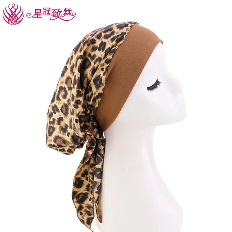 Elastic Wide-Band Boho Print Head Scarf, Sleep Cap & Hair Wrap for Women