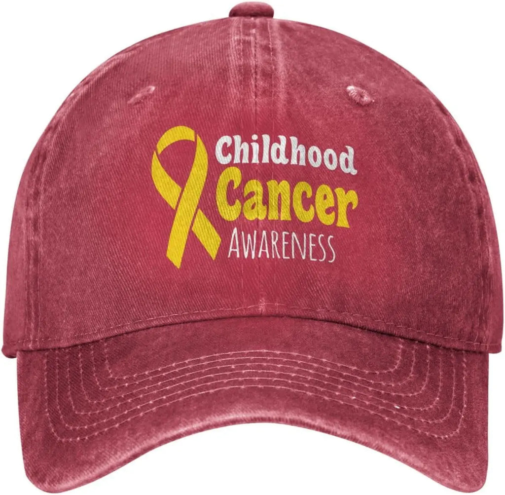 Childhood Cancer Awareness Yellow Ribbon Baseball Cap Adjustable Cotton Low Profile Hat for Adults