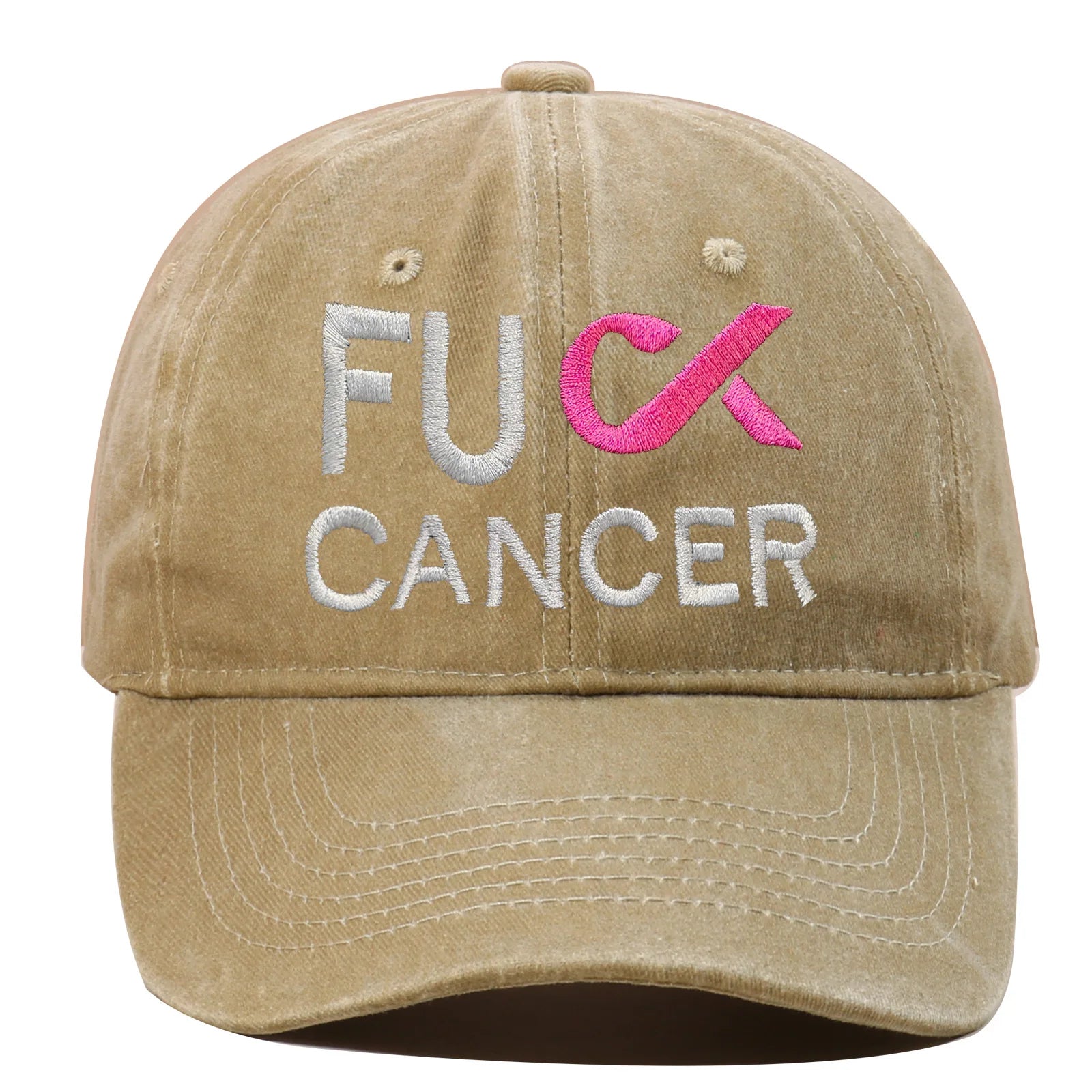 Adjustable Vintage Washed Breast Cancer Cotton Baseball Cap Pink Ribbon Awareness Distressed Dad Hat Cancer Survivor Hat