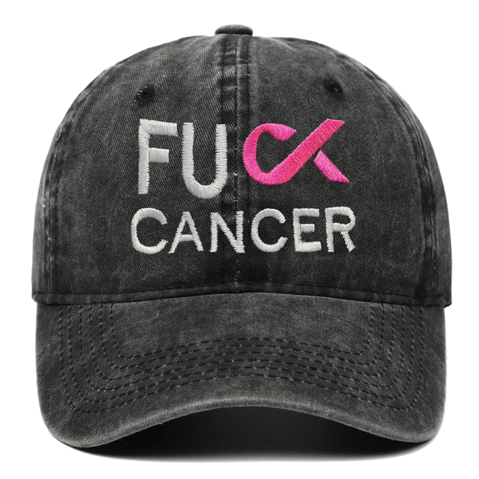 Adjustable Vintage Washed Breast Cancer Cotton Baseball Cap Pink Ribbon Awareness Distressed Dad Hat Cancer Survivor Hat