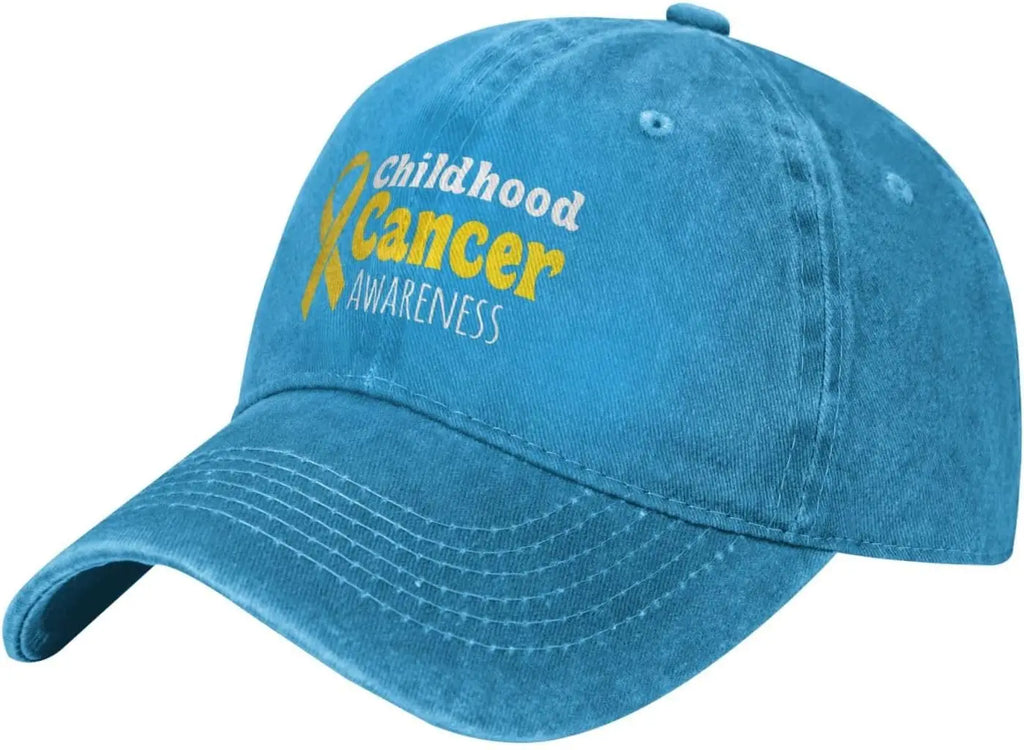 Childhood Cancer Awareness Yellow Ribbon Baseball Cap Adjustable Cotton Low Profile Hat for Adults