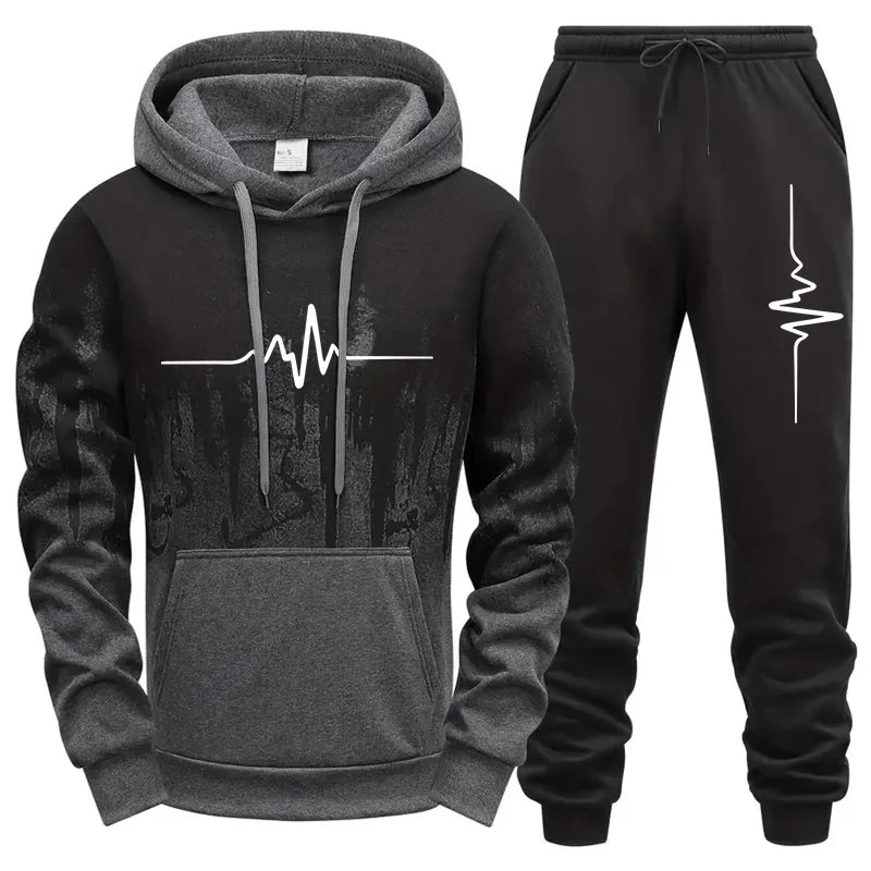 Autumn Winter High Quality Men's Tracksuit Casual Jogging Men Versatile Sweatshirts Sweatpants Fashion Daily Sports Hoodies Set