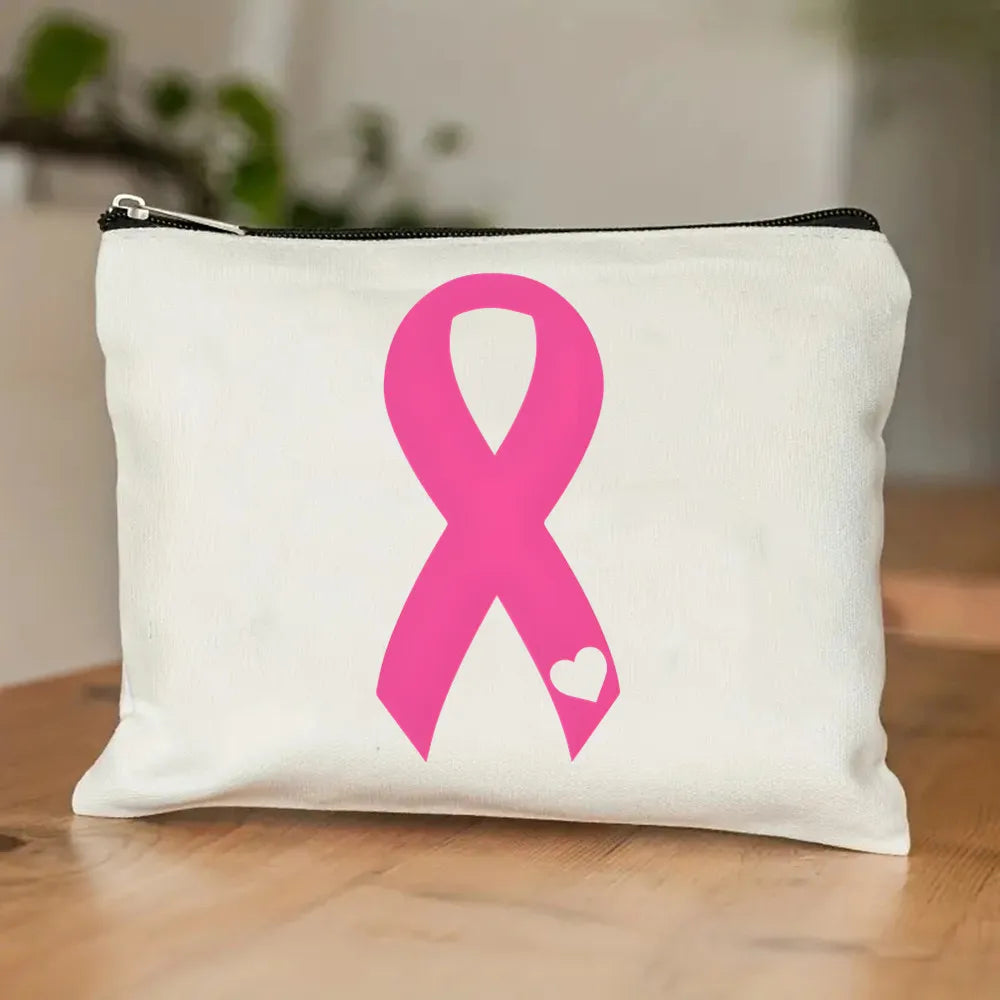 October Pink Breast Cancer Awareness Pattern Bag Set, Lightweight Large Capacity Tote Bag, Party Gift Handbag for Girls