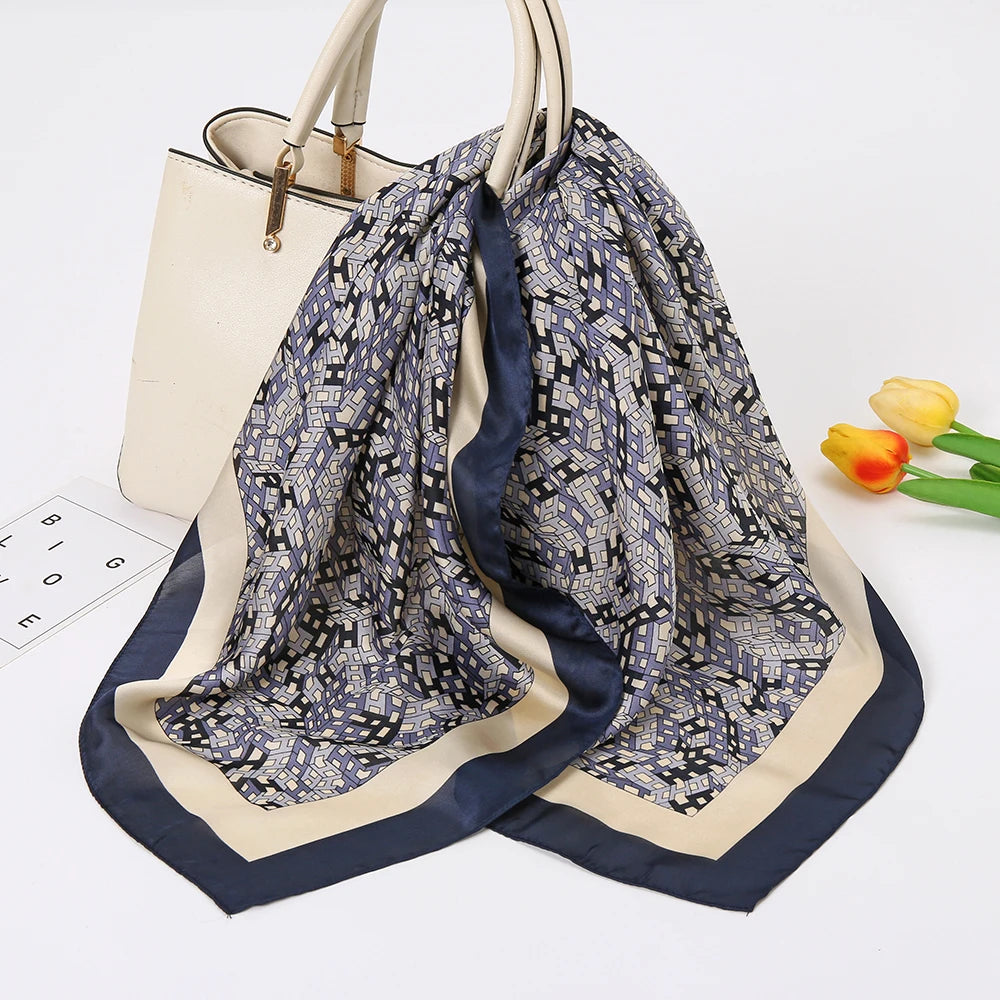 70*70cm Silk Neck Scarf Women Luxury Square Scarf, Headband Shawls Brand Wraps Neckerchief Hair Bandana