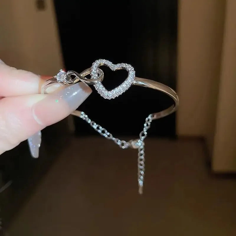 To My Daughter ,Forever Connected Bracelet, Infinity Forever Love Heart Bracelets- From Mom nspirational Gift with Card Box