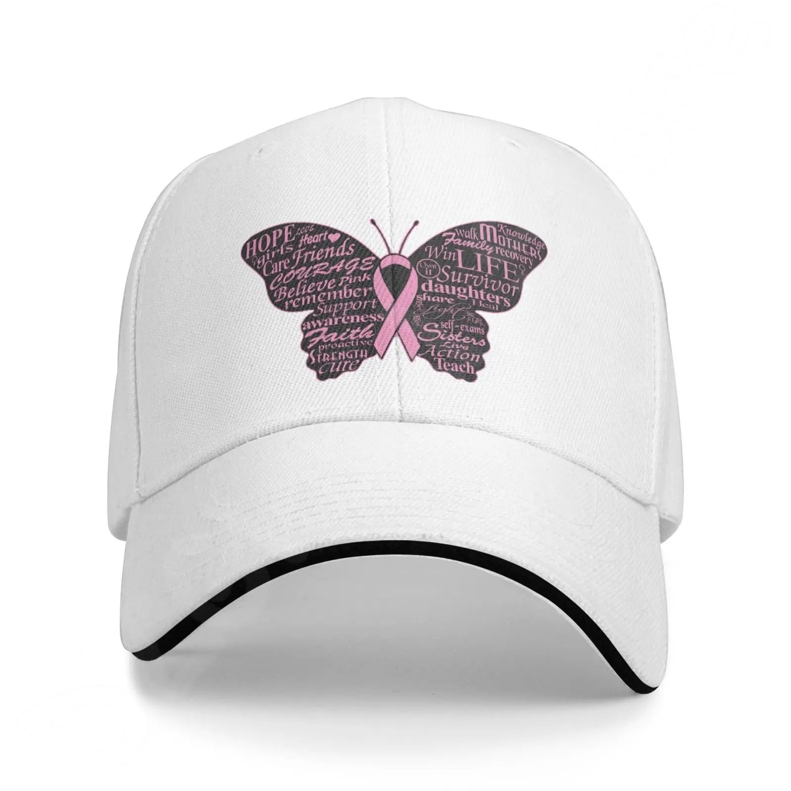 Pink Ribbon Support Breast Cancer Baseball Caps Women Casual Sun Protection Hats Unisex Adjustable Trucker Hat Dropshipping