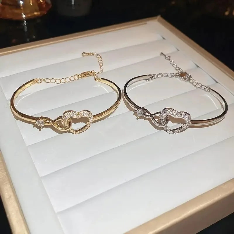To My Daughter ,Forever Connected Bracelet, Infinity Forever Love Heart Bracelets- From Mom nspirational Gift with Card Box