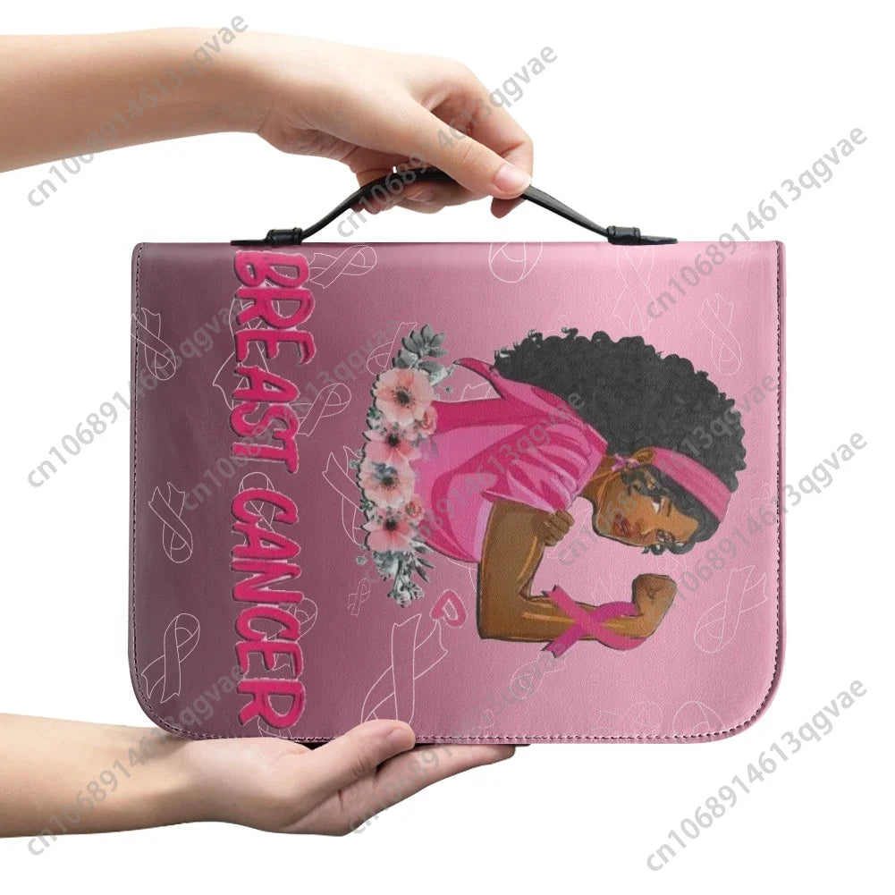 BIBLE HOLDER-Cancer Survivor Breast Cancer Custom Christian Gifts Covers Bible Pack Waterproof Leather Bag Pockets Package Case