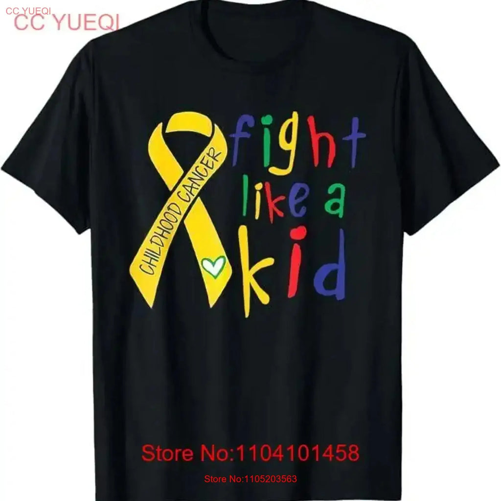 Fight Like Kid Gold Ribbon Childhood Cancer Awareness T Shirt vintage Washed fashion designer clothes Stylish Casual Soft