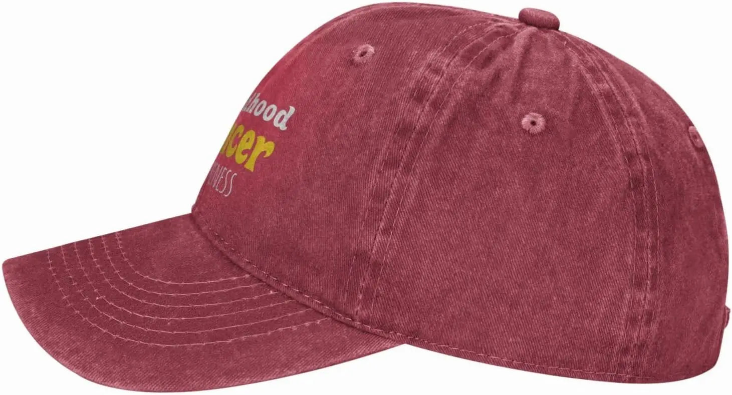 Childhood Cancer Awareness Yellow Ribbon Baseball Cap Adjustable Cotton Low Profile Hat for Adults