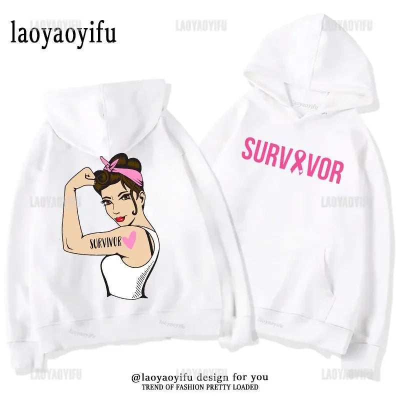 Breast Cancer Awareness Motivational Fighter Graphic Pullover BREAST CANCER AWARENESS Pink Ribbon Tree Woman Hoodies