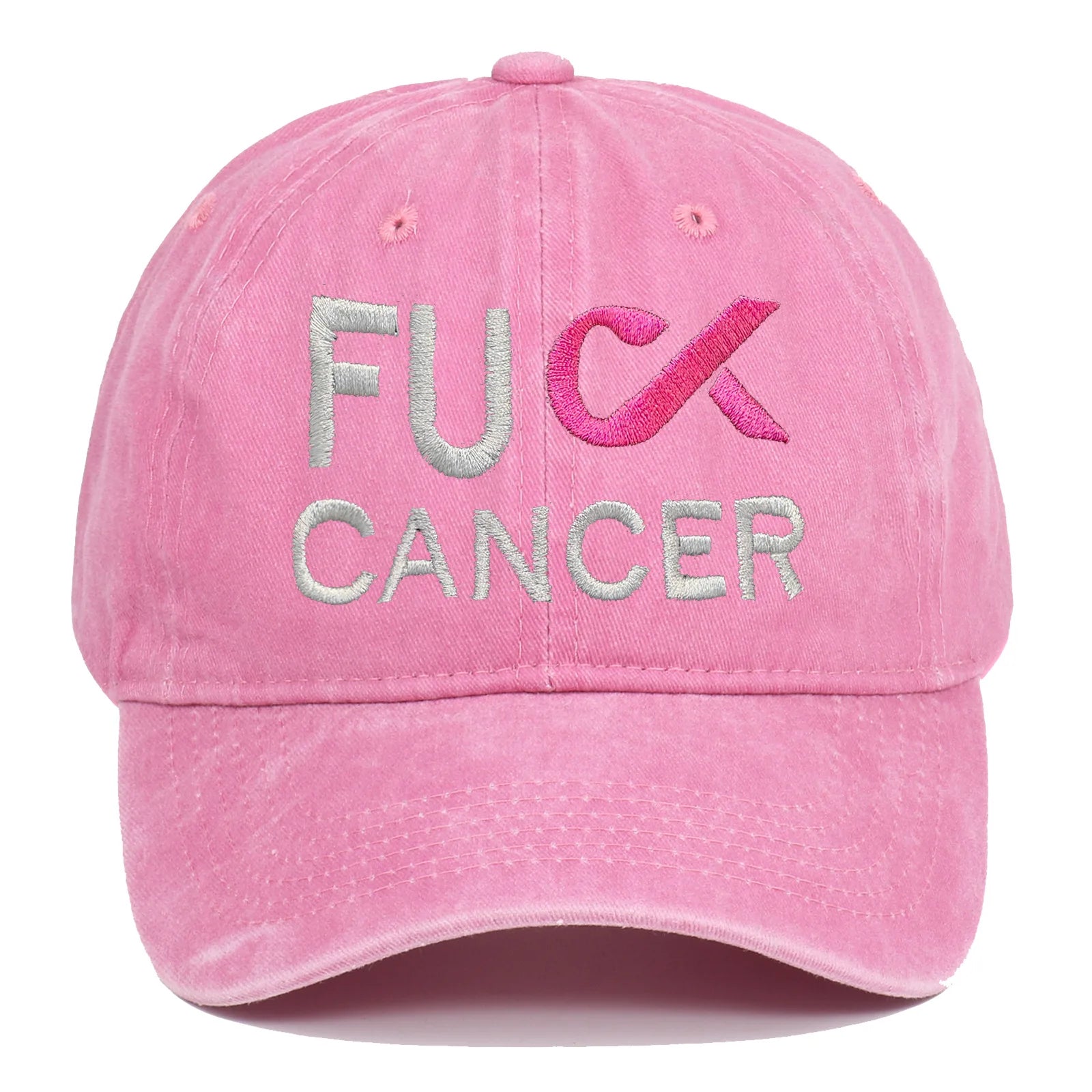 Adjustable Vintage Washed Breast Cancer Cotton Baseball Cap Pink Ribbon Awareness Distressed Dad Hat Cancer Survivor Hat