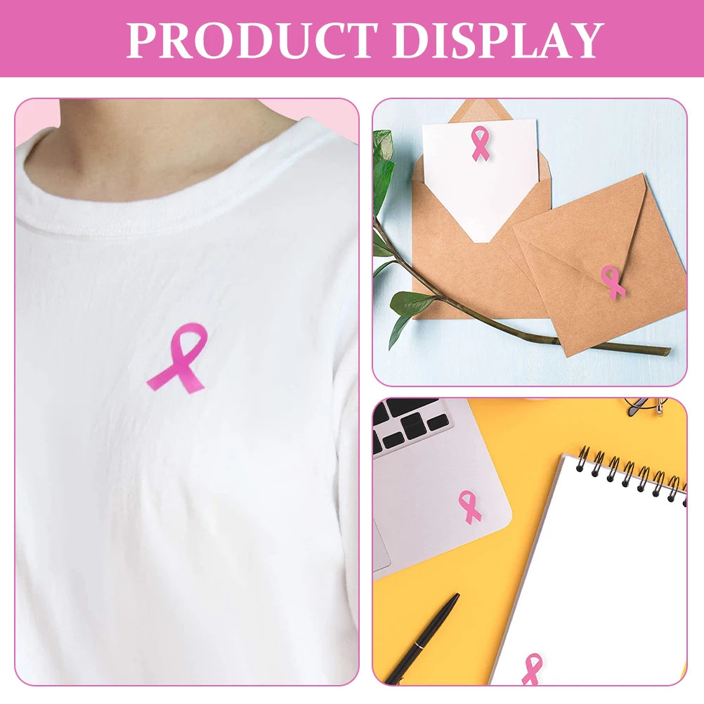 320 PEICES! Pink Ribbon Stickers Breast Cancer Awareness Decorative Decals for Women Girls Events Public Welfare Supplies