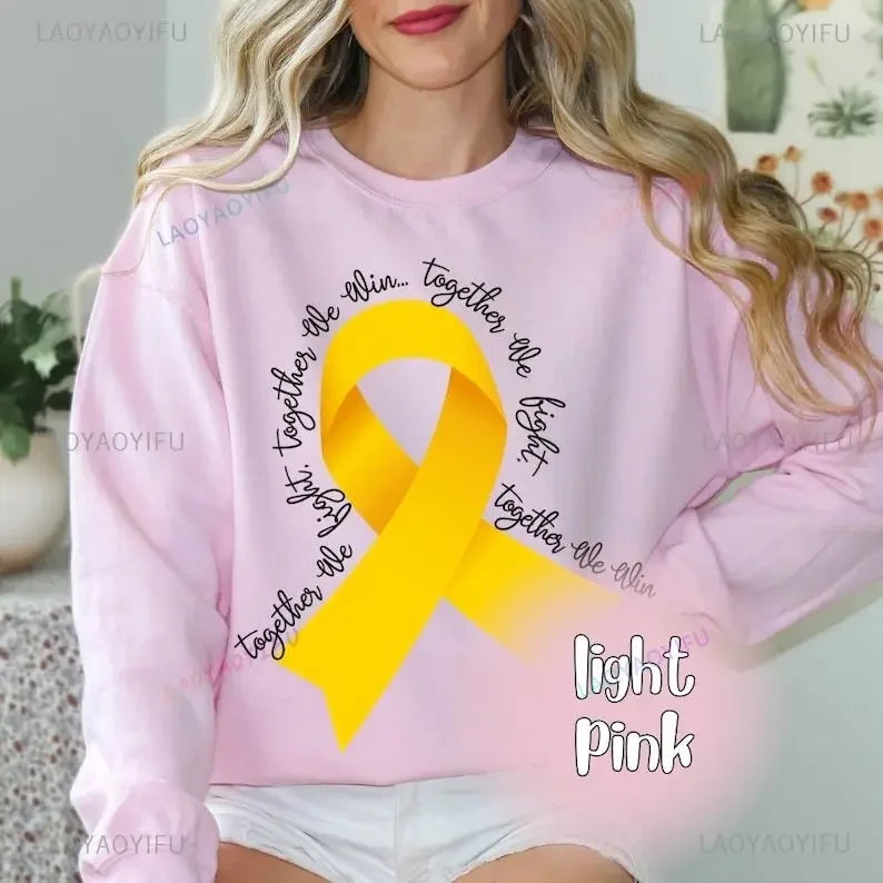 Childhood Cancer Sweatshirt Cancer Support Crewneck Sweatshirt  Survivor Gift Cancer Awareness Gifts Autumn Clothes Long Sleeve