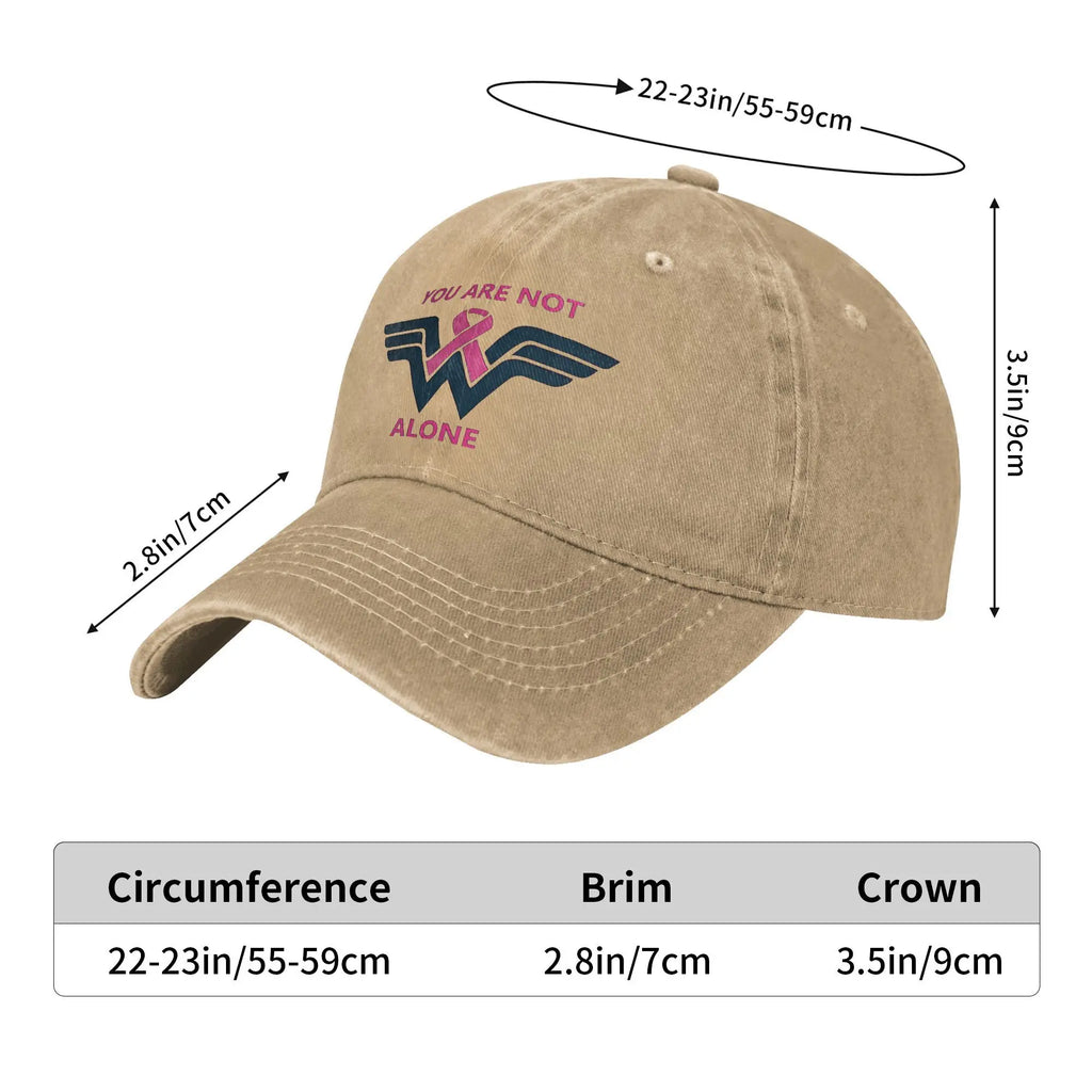 Breast Cancer Ribbon Wonder Unisex Baseball Cap October Fighter Distressed Washed Hats Vintage Outdoor Adjustable Snapback