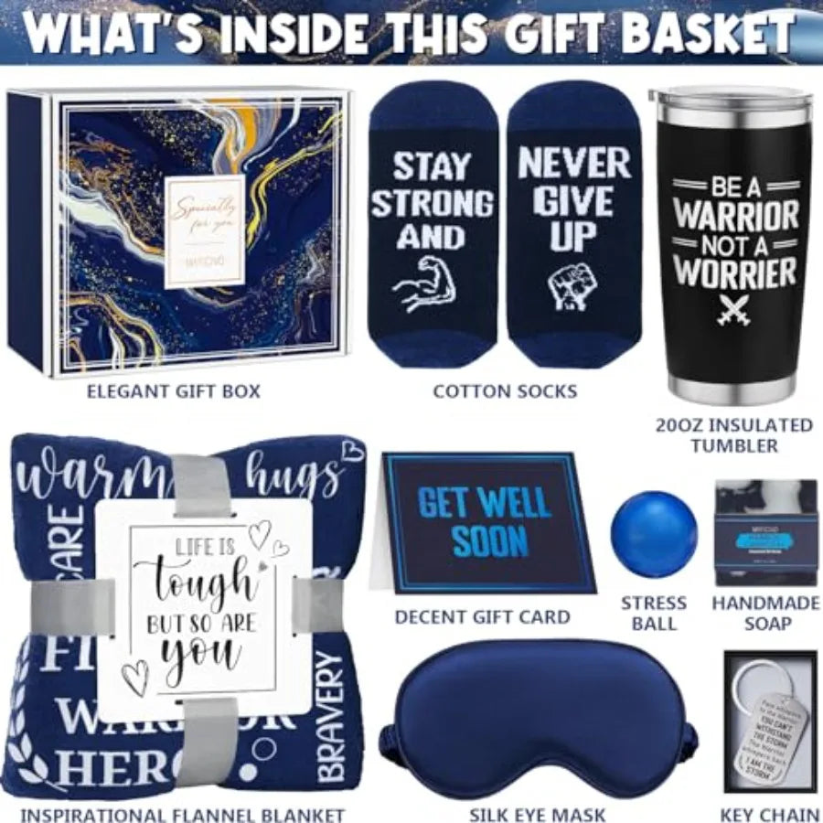 MALE CANCER GIFT SET- Get Well Soon Gifts for Men After Surgery Cancer Gifts for Men Chemo Care Package Get Well Gift Basket for Sick Friends Thinkin