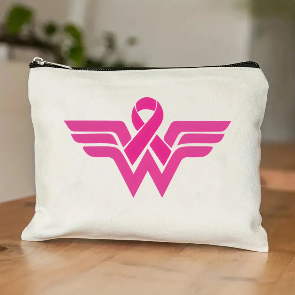 October Pink Breast Cancer Awareness Pattern Bag Set, Lightweight Large Capacity Tote Bag, Party Gift Handbag for Girls