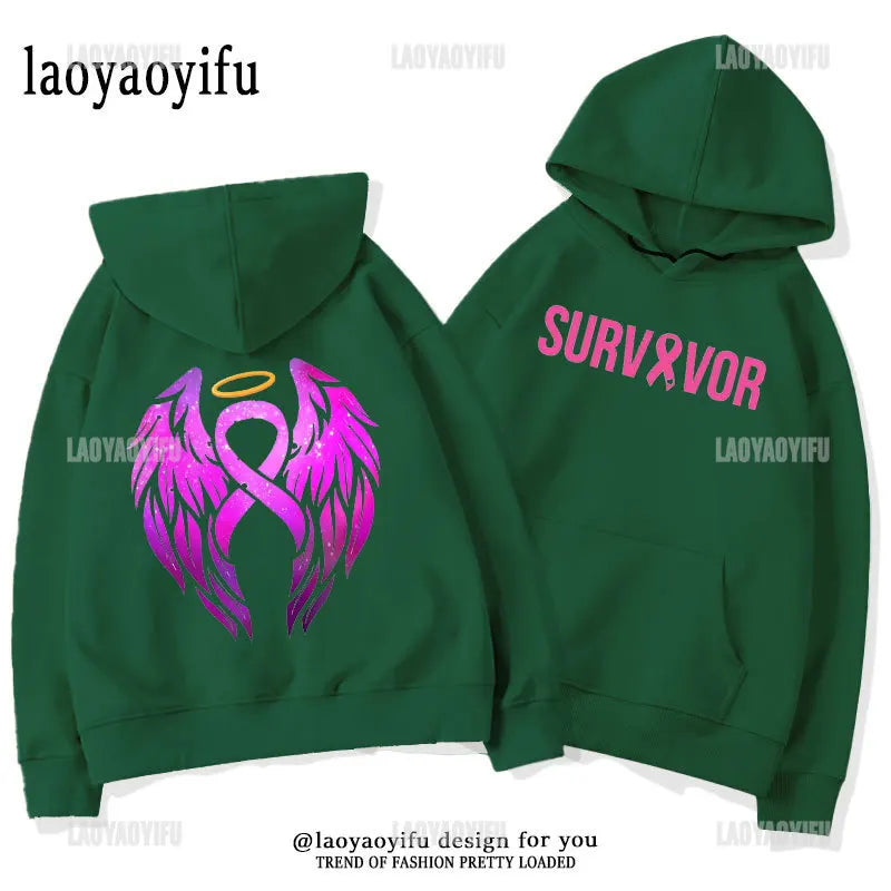 Breast Cancer Awareness Motivational Fighter Graphic Pullover BREAST CANCER AWARENESS Pink Ribbon Tree Woman Hoodies
