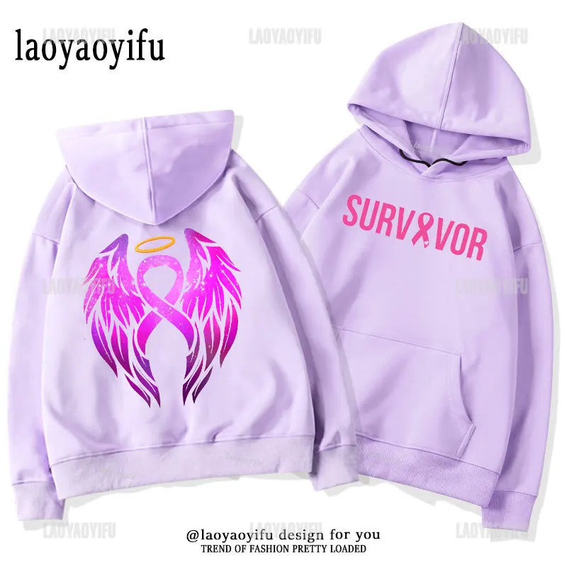 Breast Cancer Awareness Motivational Fighter Graphic Pullover BREAST CANCER AWARENESS Pink Ribbon Tree Woman Hoodies