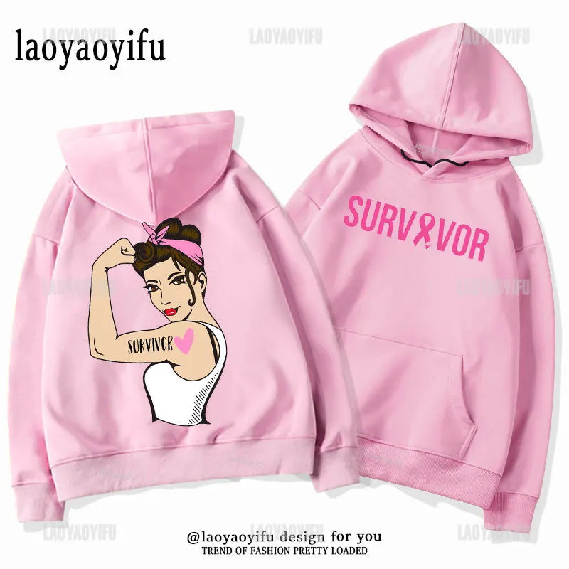 Breast Cancer Awareness Motivational Fighter Graphic Pullover BREAST CANCER AWARENESS Pink Ribbon Tree Woman Hoodies