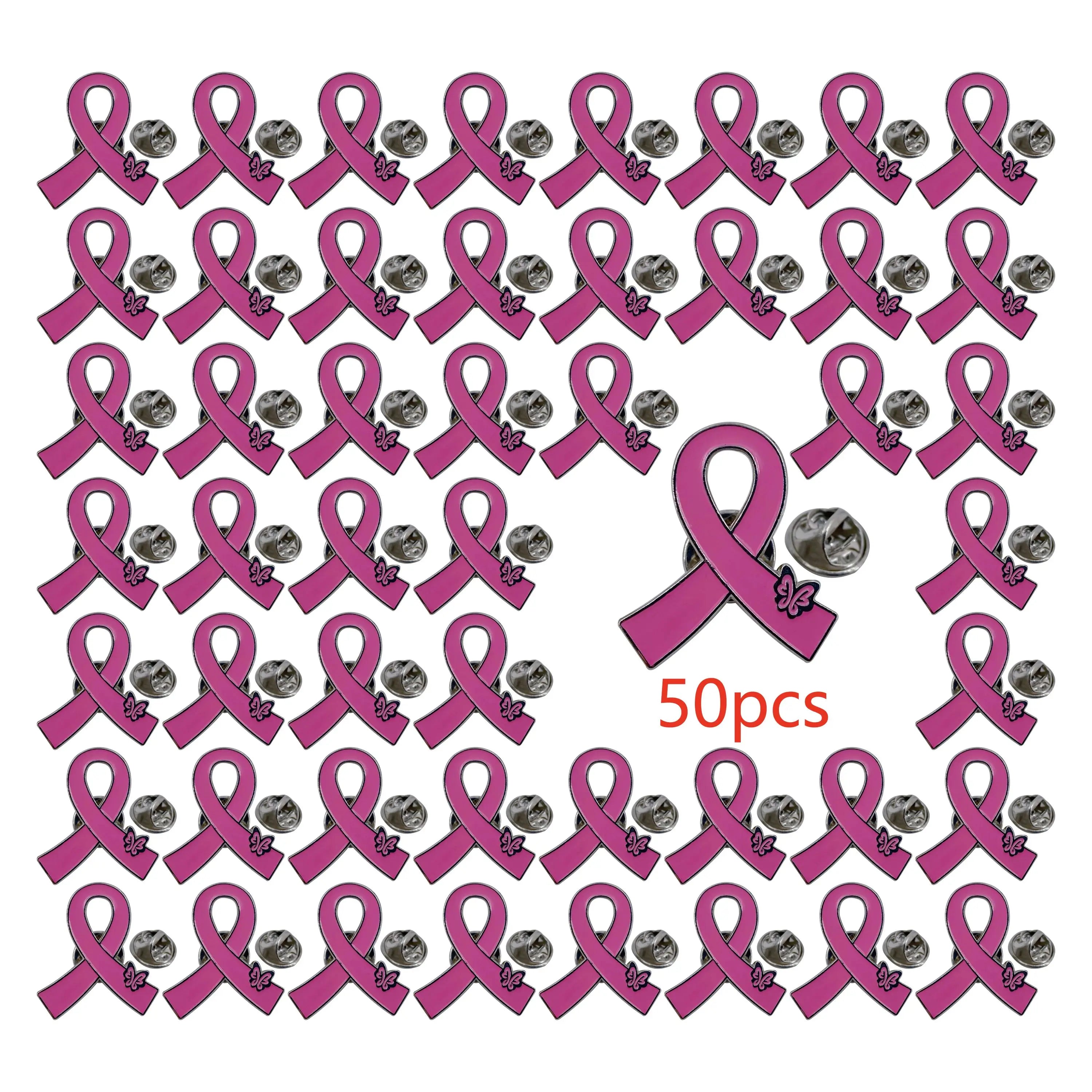 Pink RIBBON Pin with butterfly! Breast cancer awareness enamel lapel pin for Women Pink Ribbon Pins Pink Butterfly Ribbon