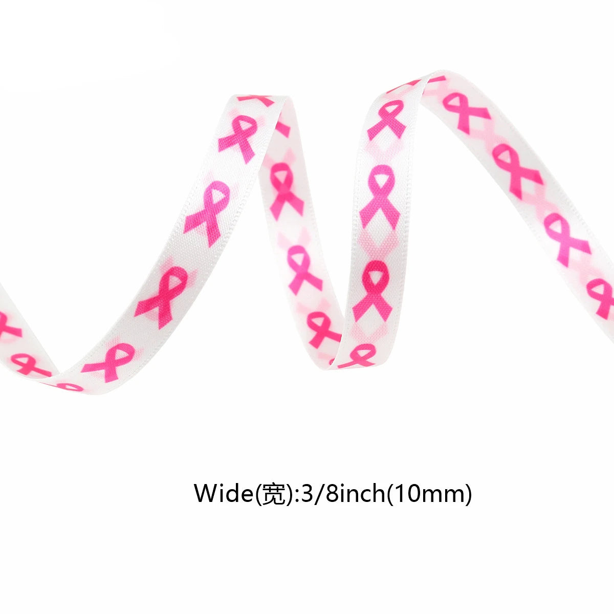 Breast Cancer Awareness Ribbon Pink Ribbon Printed Crafts Decorations Gift Wrapping Sewing