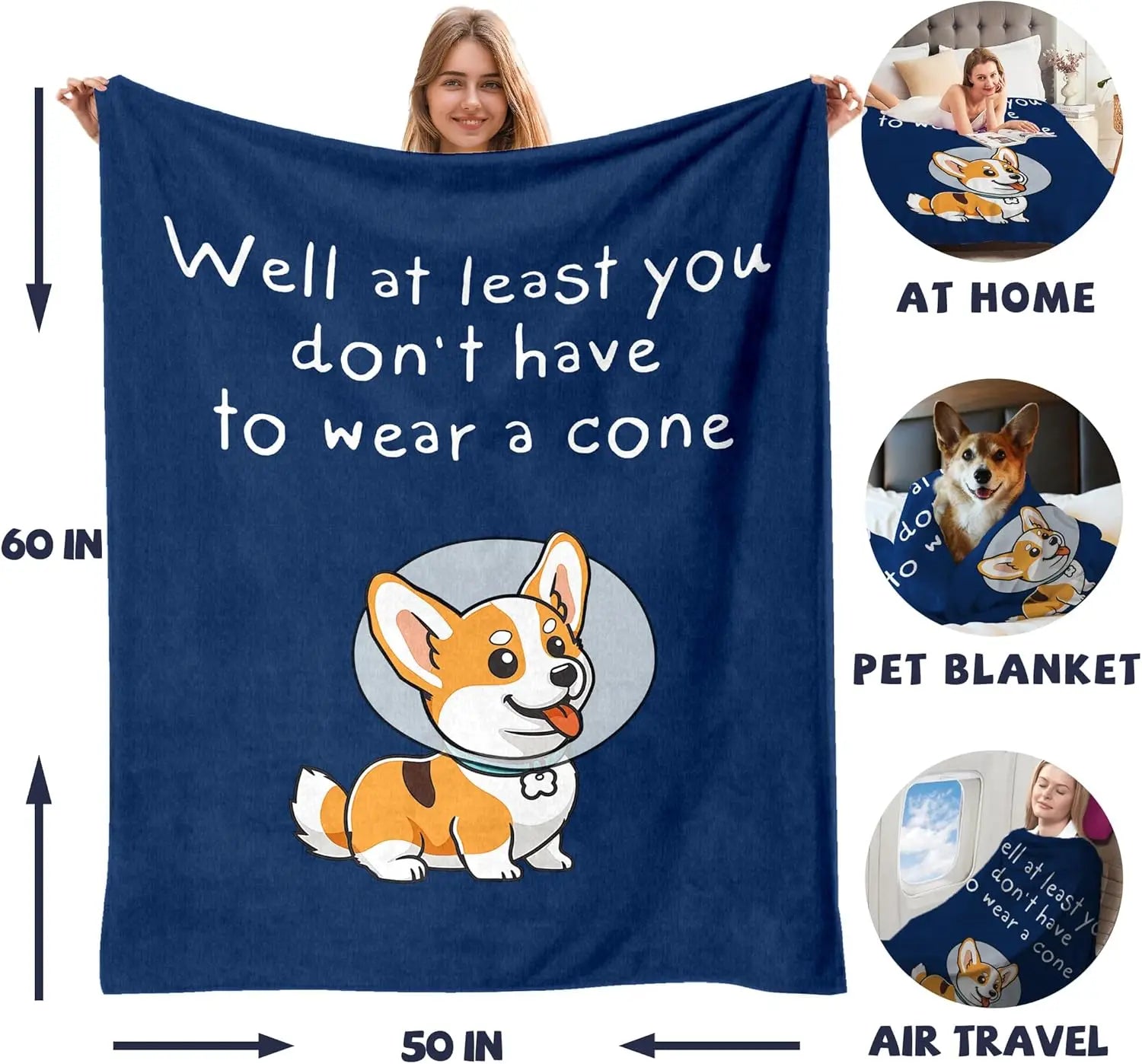 Get Well Gifts for Women/Men After Surgery,  Get Well Blanket. At least you don't have to wear a cone