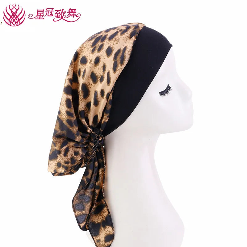Elastic Wide-Band Boho Print Head Scarf, Sleep Cap & Hair Wrap for Women