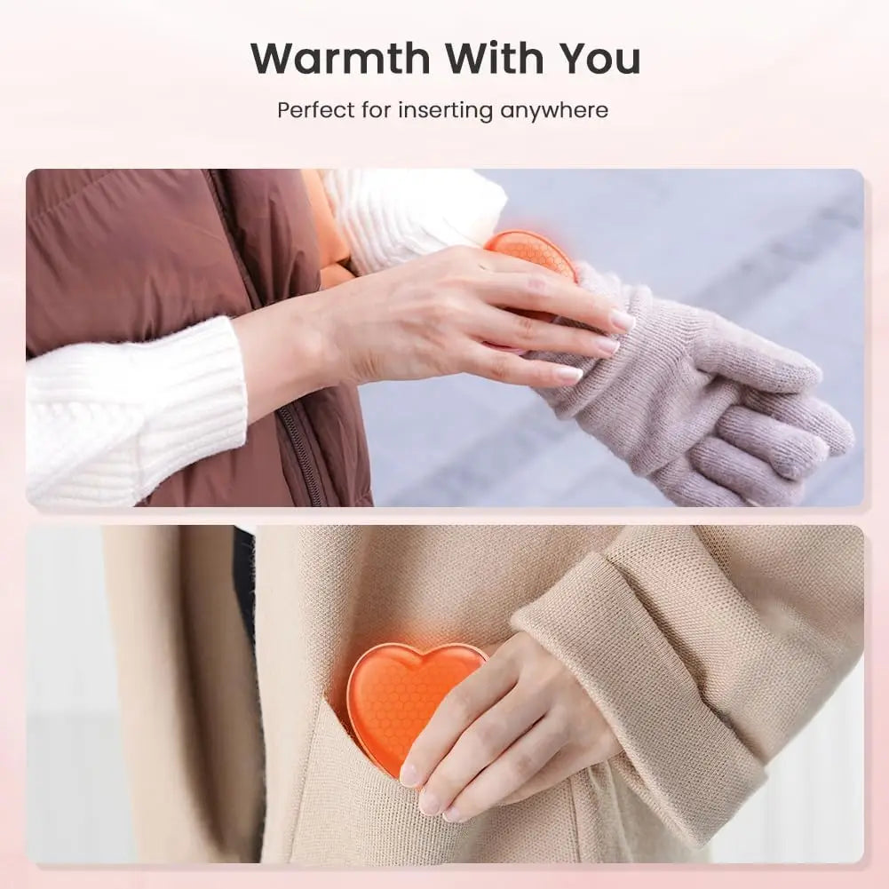 Treatment Hand Warmers Rechargeable - 2PCS Cute Heart-Shaped 5200mAh Electric Hand Warmer