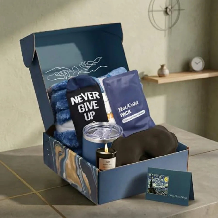 MALE CANCER GIFT SET-Get Well Soon Gift Basket Men Care Package for Men Get Well Soon Gifts for Man with Hot Cold Pack After Surgery Cancer Gifts Sy