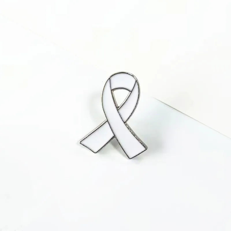 1pc/5pcs/10pcs Colorful Ribbon Broach Pin Bow Tie Symbol Icon Badge Pin Cancer Awareness Lapel Pin