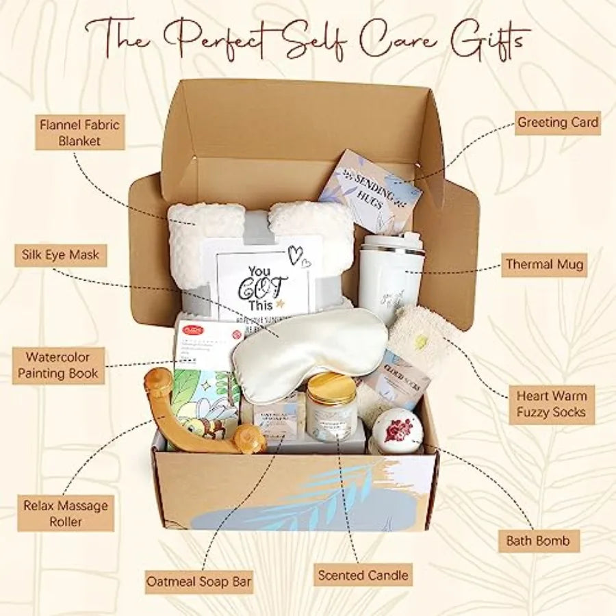 CANCER GIFT SET- Get Well Gifts for Women Feel Better Gifts Baskets for Women After Surgery Cancer Care Gifts for Friend Sick Chemo Care Package