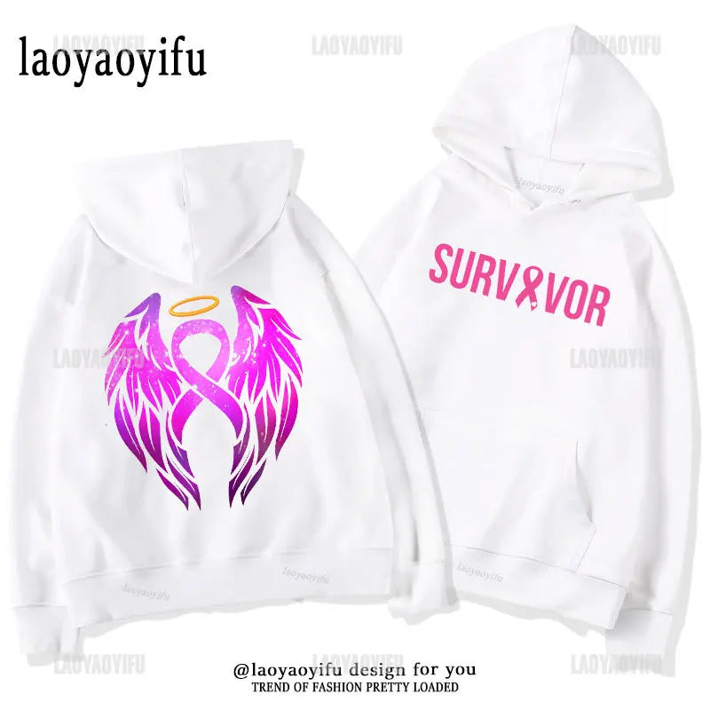 Breast Cancer Awareness Motivational Fighter Graphic Pullover BREAST CANCER AWARENESS Pink Ribbon Tree Woman Hoodies