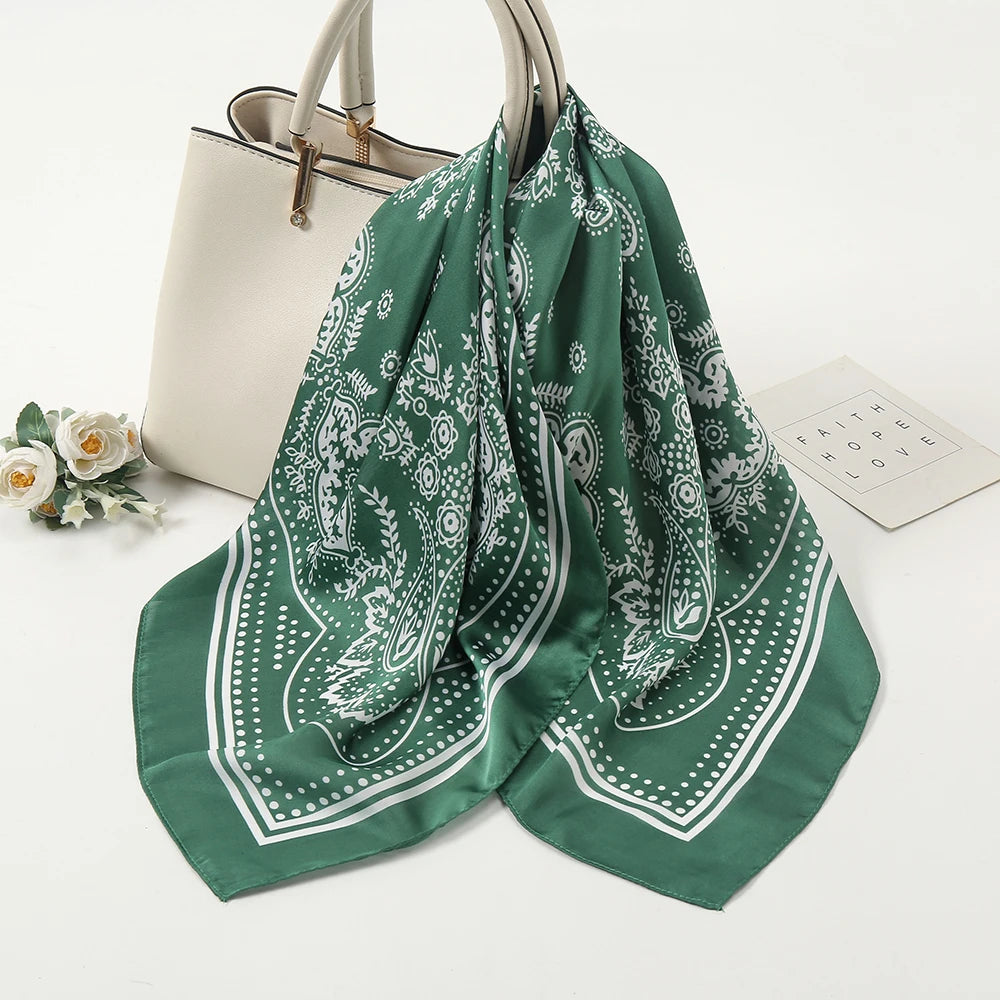 70*70cm Silk Neck Scarf Women Luxury Square Scarf, Headband Shawls Brand Wraps Neckerchief Hair Bandana
