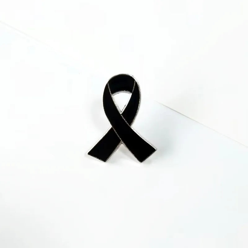 1pc/5pcs/10pcs Colorful Ribbon Broach Pin Bow Tie Symbol Icon Badge Pin Cancer Awareness Lapel Pin