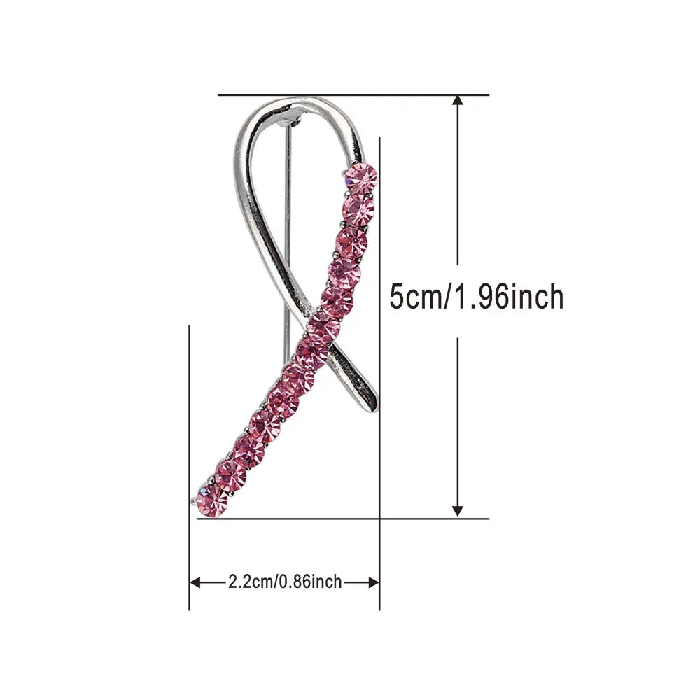 Pink Ribbon Brooch for Breast Cancer Awareness Month And Breast Cancer Day Activities Fashionable Jewelry for Support