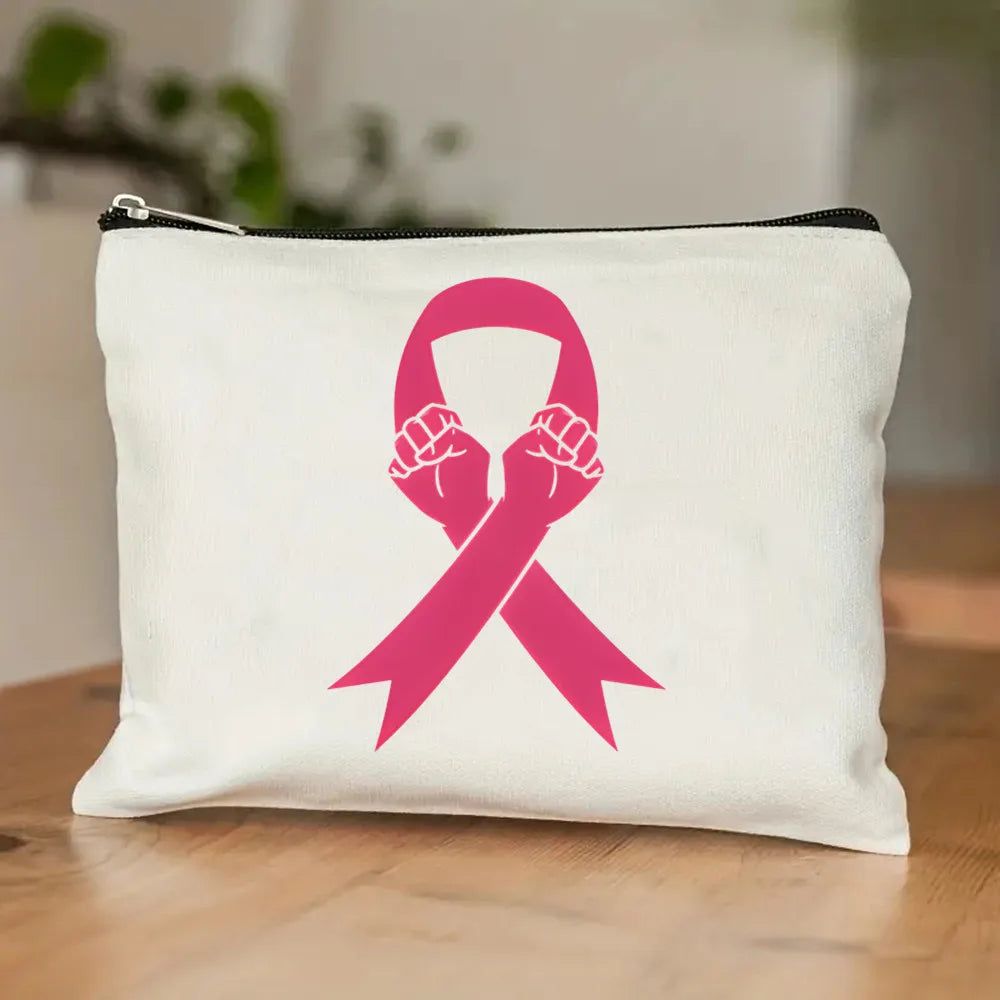 October Pink Breast Cancer Awareness Pattern Bag Set, Lightweight Large Capacity Tote Bag, Party Gift Handbag for Girls