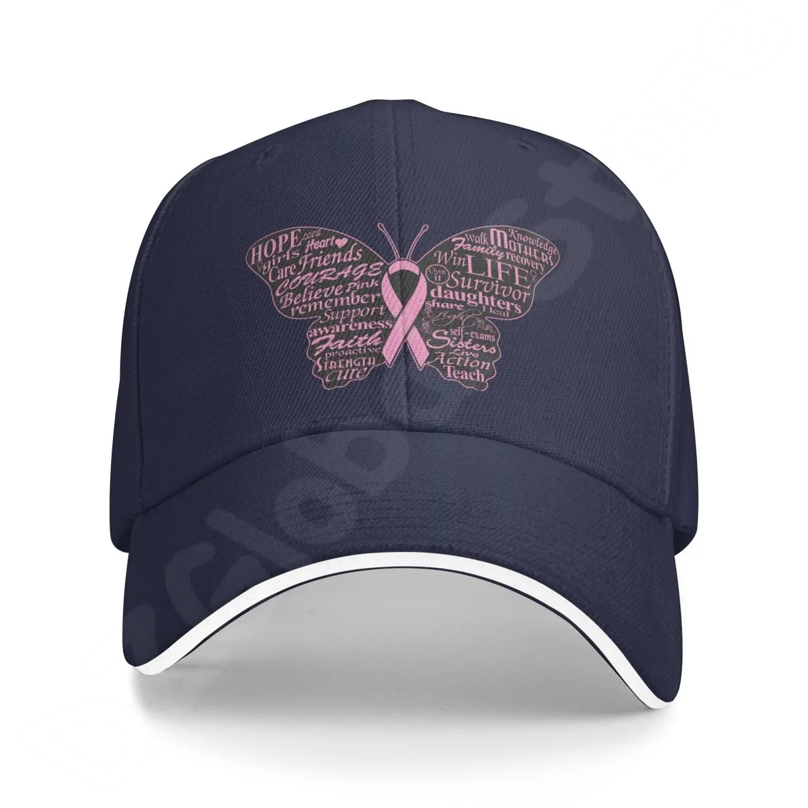 Pink Ribbon Support Breast Cancer Baseball Caps Women Casual Sun Protection Hats Unisex Adjustable Trucker Hat Dropshipping