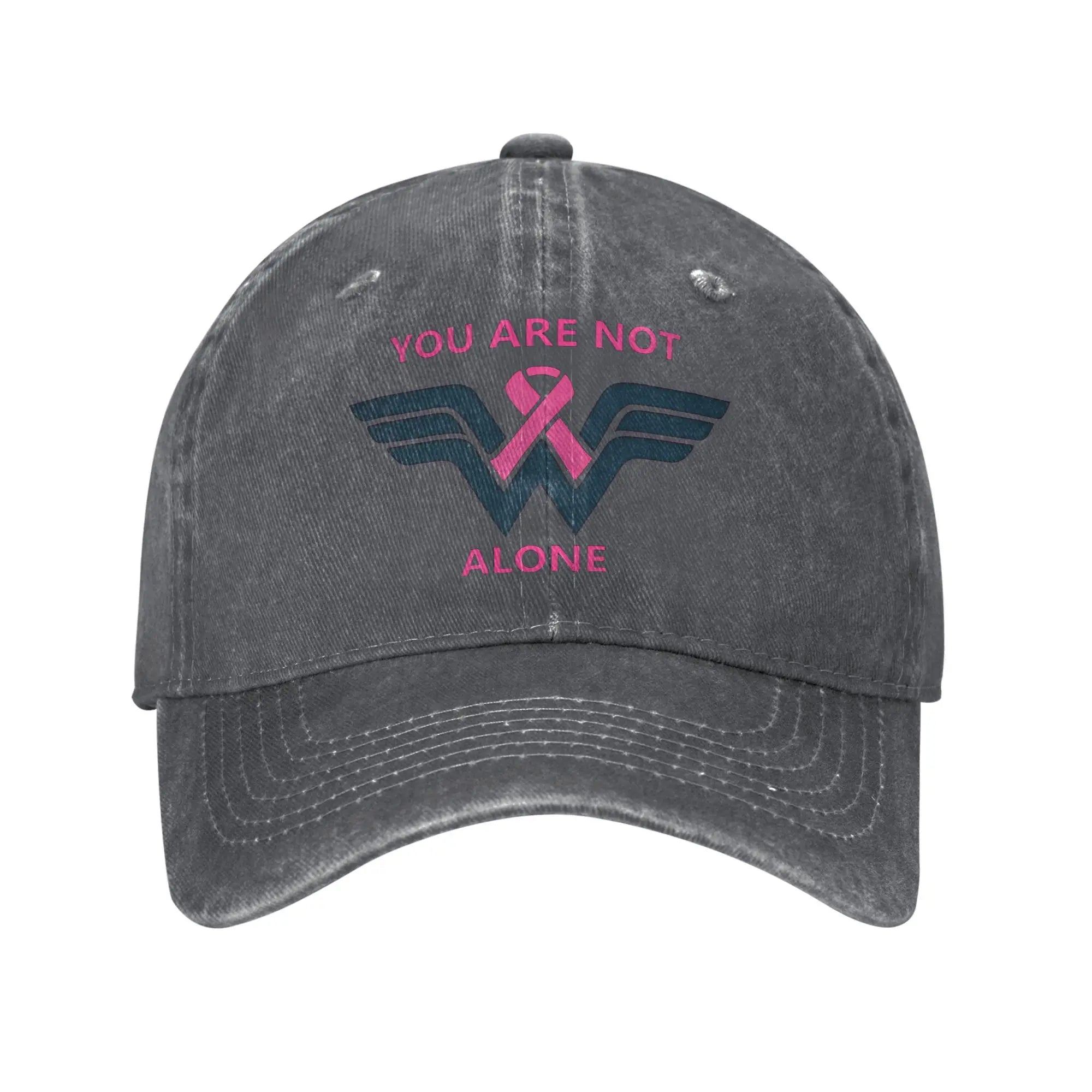 Breast Cancer Ribbon Wonder Unisex Baseball Cap October Fighter Distressed Washed Hats Vintage Outdoor Adjustable Snapback