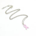 Stainless Steel Chain with Simple Pendant Necklace Breast Cancer Awareness Jewelry Yellow Ribbon Pink Ribbon Necklaces