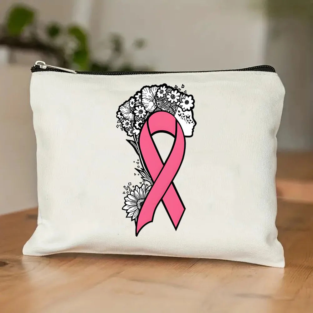 October Pink Breast Cancer Awareness Pattern Bag Set, Lightweight Large Capacity Tote Bag, Party Gift Handbag for Girls