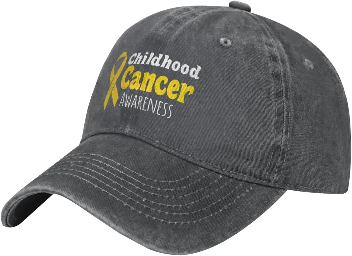 Childhood Cancer Awareness Yellow Ribbon Baseball Cap Adjustable Cotton Low Profile Hat for Adults