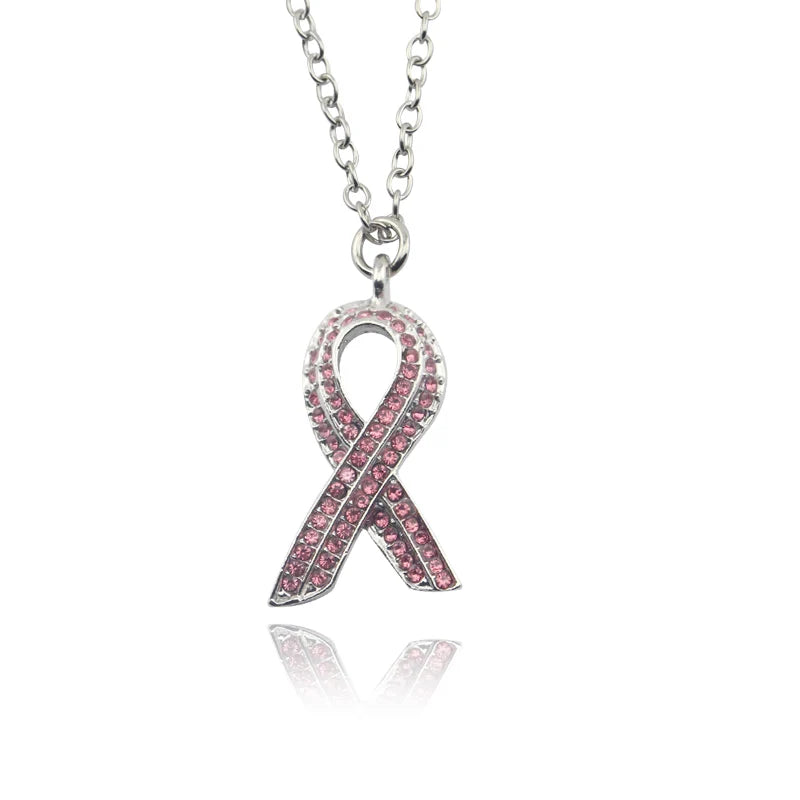 Breast Cancer Awareness Pink Ribbon Necklaces Pendant Jewelry support for all those suffering breast cancer