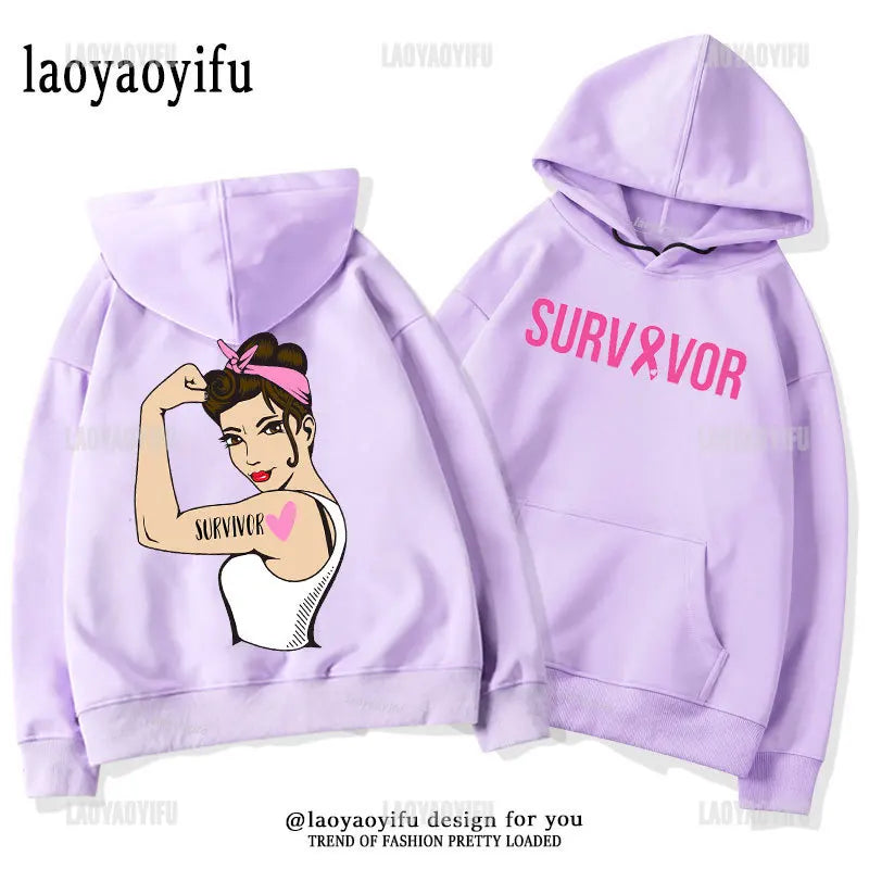 Breast Cancer Awareness Motivational Fighter Graphic Pullover BREAST CANCER AWARENESS Pink Ribbon Tree Woman Hoodies