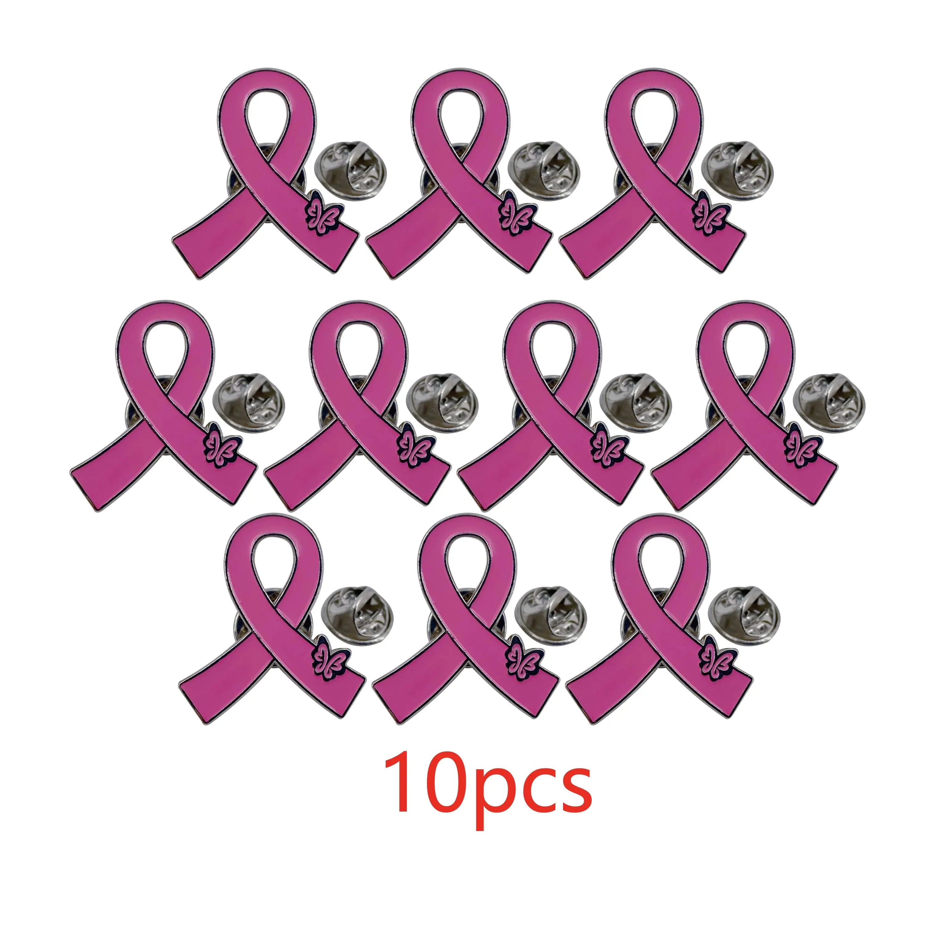 Pink RIBBON Pin with butterfly! Breast cancer awareness enamel lapel pin for Women Pink Ribbon Pins Pink Butterfly Ribbon
