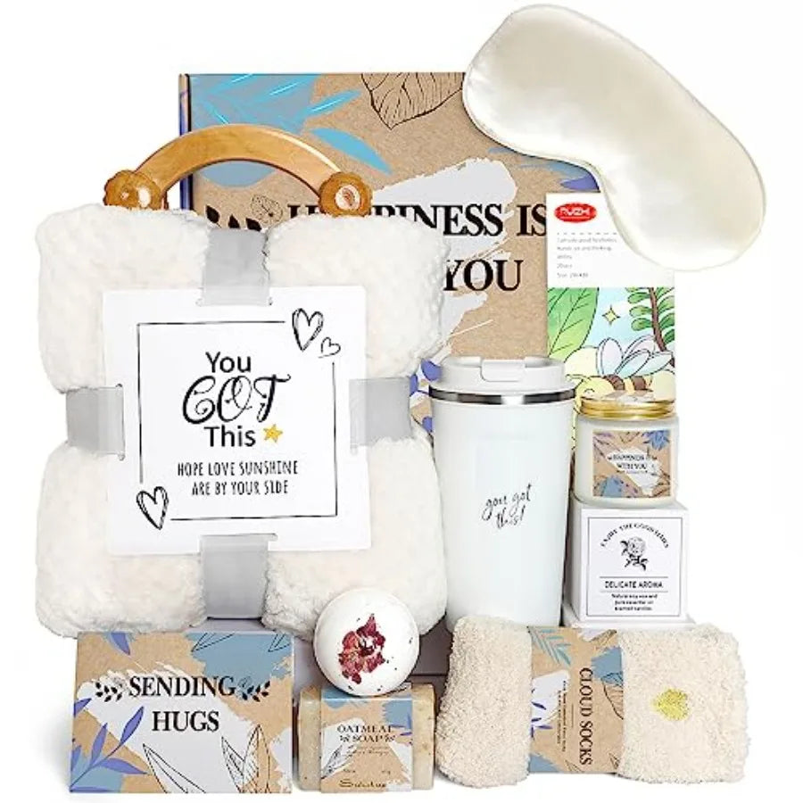 CANCER GIFT SET- Get Well Gifts for Women Feel Better Gifts Baskets for Women After Surgery Cancer Care Gifts for Friend Sick Chemo Care Package
